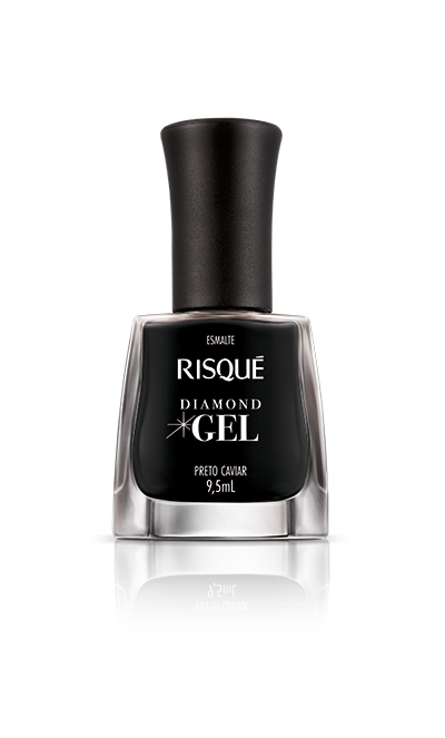 Esmalte Risqué Diamond Gel Preto Caviar